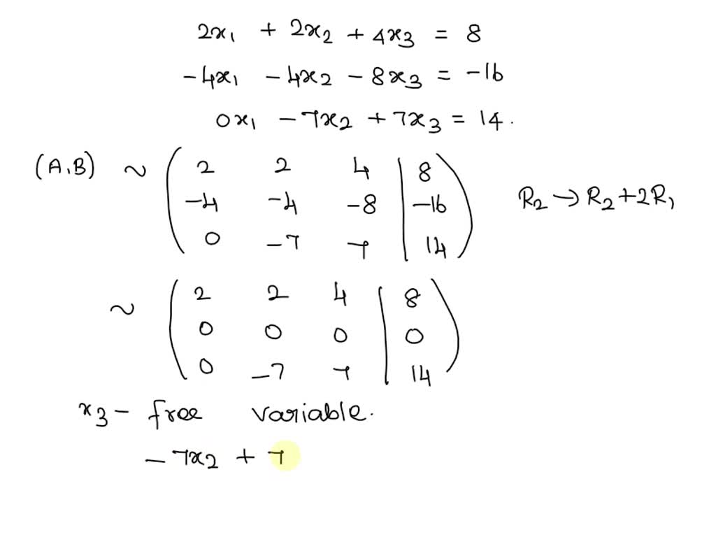 SOLVED: Describe The Solutions Of The First System Of Equations Below ...