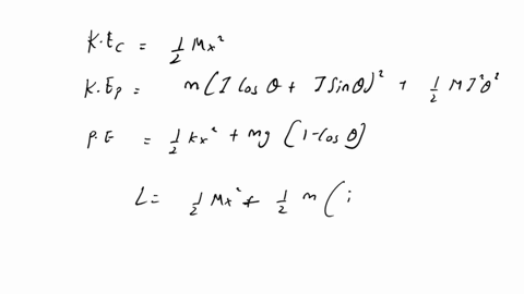 problem-8pendulum-on-a-cart-12-marks-a-cart-of-mass-m-can-slide-without-friction-along-the-hor-izontal-axis-and-is-attached-to-a-wall-by-a-spring-of-spring-constant-k-a-planar-pendulum-of-le-44966