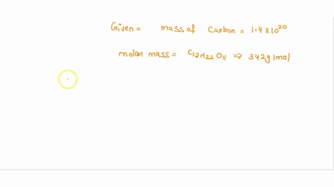 what-mass-of-carbon-is-present-in-14-x-1020-molecules-ofsucrose-c12h22o11-molar-mass-of-c12h22o11-342-gmol-81742