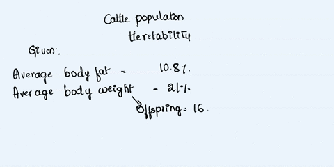 in-a-population-of-cattle-the-average-body-fat-percentage-is-108-you-select-parents-with-an-average-body-weight-percentage-of-21-the-offspring-they-produce-have-an-average-body-weight-percen-28757