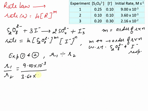 question-1-determine-the-rate-law-of-the-reaction-below-using-the-initial-rates-method-s20822-3-1_-2-s0412-i3-hint-this-reaction-is-first-order-in-experimental-data-is-given-in-the-table-bel-05475