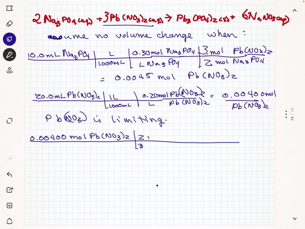 SOLVED Exercise 10.0 mL ofa 0.30 M sodium phosphate solution reacts
