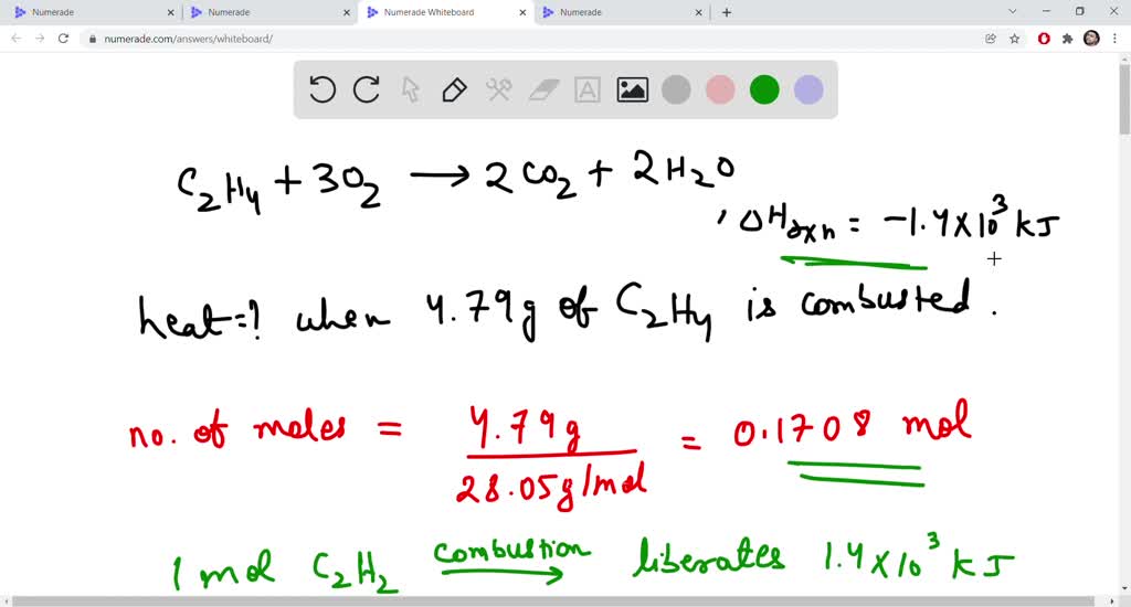 solved-the-combustion-of-ethene-c2h4-is-an-exothermic-reaction-c2h4-g