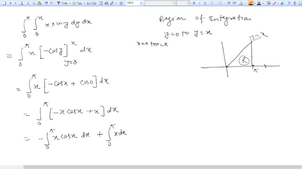 SOLVED: Sketch the region of integration and evaluate the integral: âˆ ...
