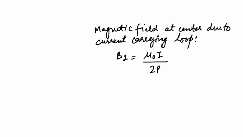a-wire-is-bent-in-to-the-shape-shown-below-if-a-current-of-i-runs-through-the-wire-what-is-direction-and-the-magnitude-of-the-magnetic-field-at-the-center-of-loop