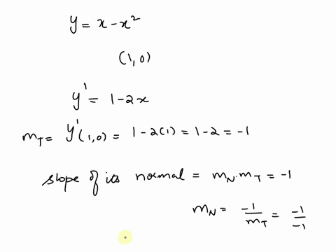 where-does-the-normal-line-to-the-parabola-yx-x2-at-the-point-10-intersect-the-parabola-a-second-tim-43409