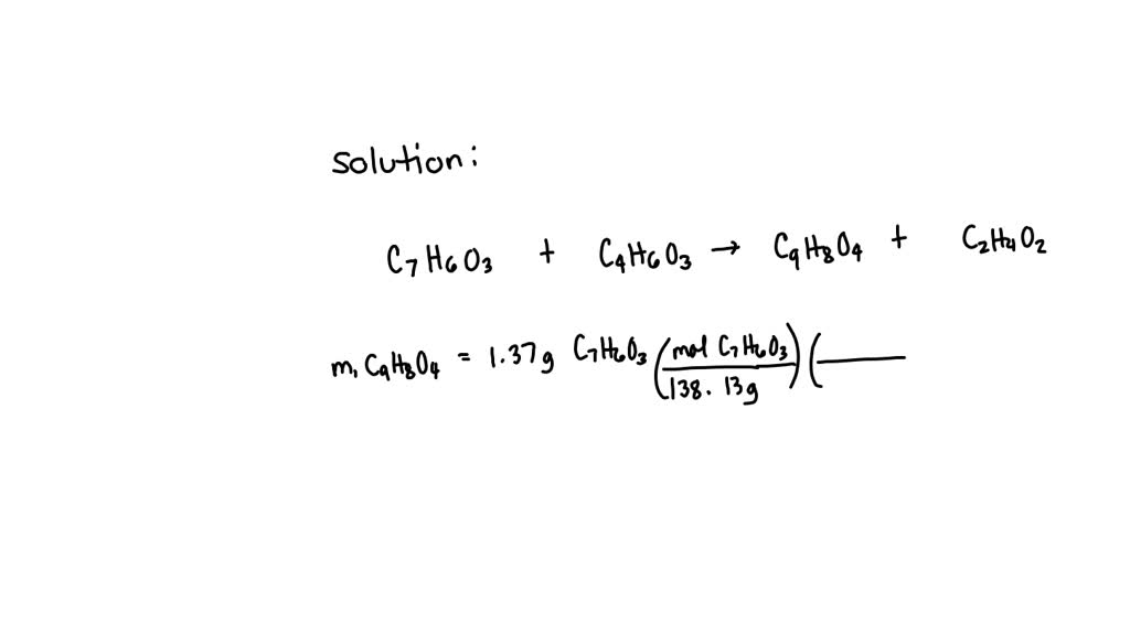 SOLVED: In this lab you are synthesizing acetylsalicylic acid (ASA ...