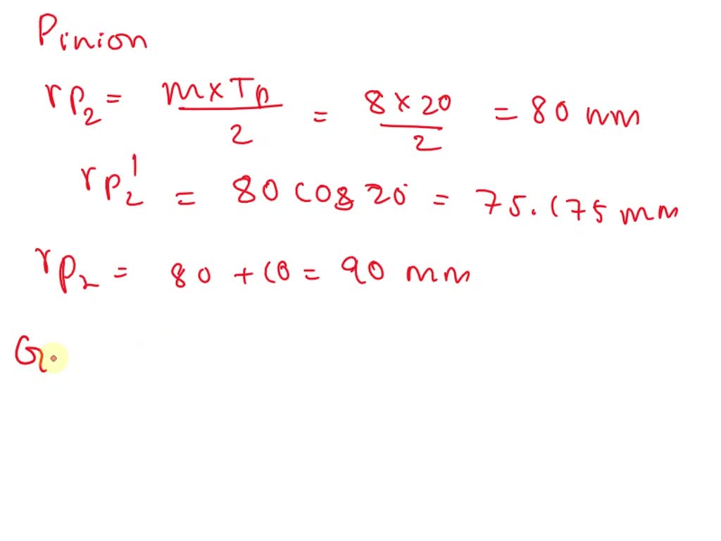 A 20-involute pinion with 20 teeth drives a gear having 60 teeth. The ...