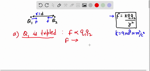 two-charges-q1-and-q2-are-separated-by-a-distance-d-and-exert-a-force-f-on-each-other-analyze-coulombs-law-and-identify-the-new-force-would-exist-under-the-following-conditions-a-q1-is-tripled-b-both-