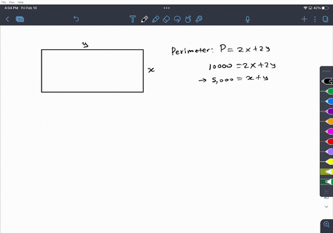 a-farmer-has-10000-yards-of-fencing-to-enclose-a-rectangular_garden-express-the-area-ax-of-the-rectangle-as-a-function-of-the-width-x-of-the-rectangle_-indicate-the-domain-of-a-29698