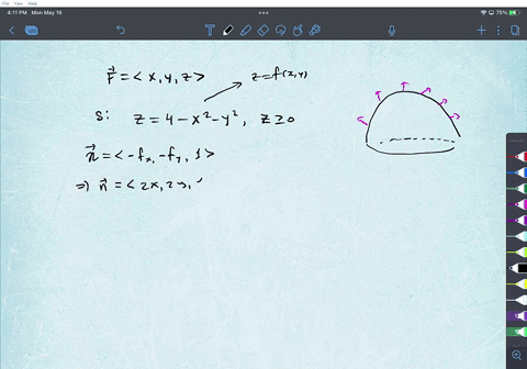 find-the-flux-of-the-vector-field-f-xyz-across-that-portion-of-the-surface-z-4-x2-y2-that-is-above-the-xy-plane-normal-vectors-point-upward-75587