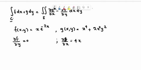 use-greens-theorem-to-evaluate-the-line-integral-along-the-given-positively-oriented-curve_-xe-zx-dx-x4-2x2y2-dy-c-is-the-boundary-of-the-region-between-the-circles-x2-y2-4-and-x2-y2-25-20214