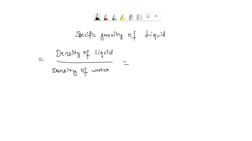 specific gravity of water experiment