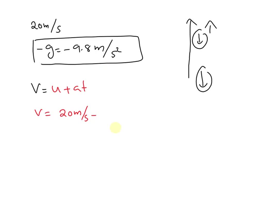 Solved: A Tennis Ball Is Hit Vertically Upwards With A Velocity Of 20m 