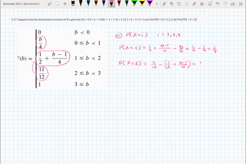 417-suppose-that-the-distribution-function-of-x-is-given-by-0-b-0-0-b-1-fb-1-1-b-2-12-2-b-3-1-3-b-a-find-px-ii-123-b-find-pz-x-z-01546
