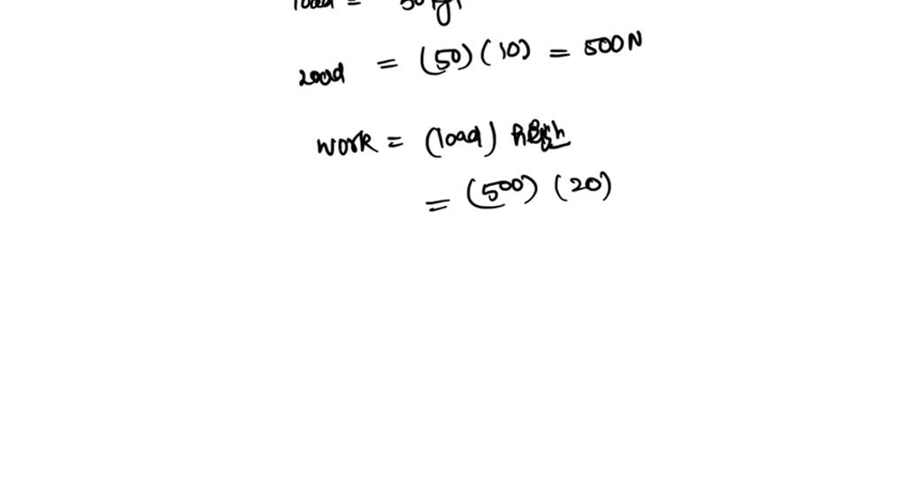 A block and tackle system of 5 pulleys is used to raise a load of 500 N