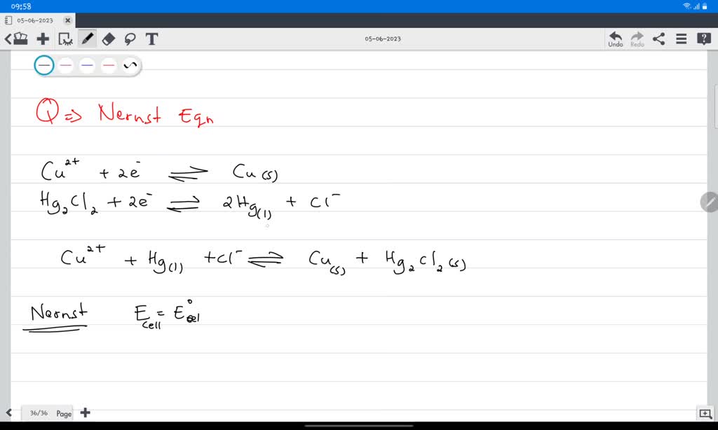 A cell was prepared by dipping a Cu wire and a saturated calomel