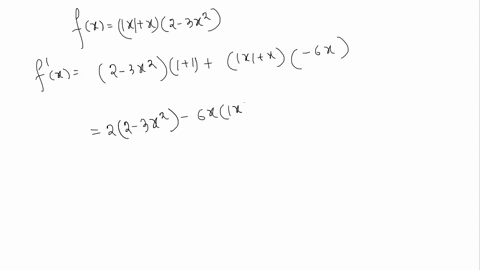 find-the-derivative-of-each-function-and-simplify-your-final-answer-show-work-a-fxlxlx2-3x-mo-i6-i-b-gx-x-1-39347
