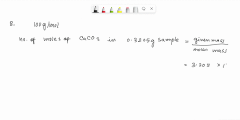 question-a03205-sample-of-caco3-was-dissolved-in-hci-and-the-resulting-solution-was-diluted-25000-ml-in-a-volumetric-flask-from-this-volumetric-flask-250-ml-solution-was-obtained-and-titrate-99935