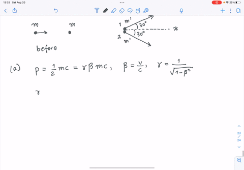 particle-with-rest-mass-and-momentu-mc2-collides-with-particle-of-the-same-rest-mass-that-is-initially-at-rest-_-after-the-collision-the-original-two-particles-have-disappeared-two-other-par-06043