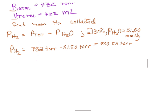 the-hydrogen-gas-formed-in-a-chemical-reaction-is-collected-over-water-at-30-degree-celcius-at-a-total-pressure-732-torrwhat-is-the-partial-pressure-of-the-hydrogen-gas-collected-in-this-way-48537
