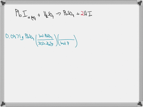 when-380-ml-of-01250-m-h2so4-is-added-to-100-ml-of-a-solution-of-pbi2-a-precipitate-of-pbso4-forms-the-pbso4-is-then-filtered-from-the-solution-dried-and-weighed-if-the-recovered-pbso4-is-fo-98042