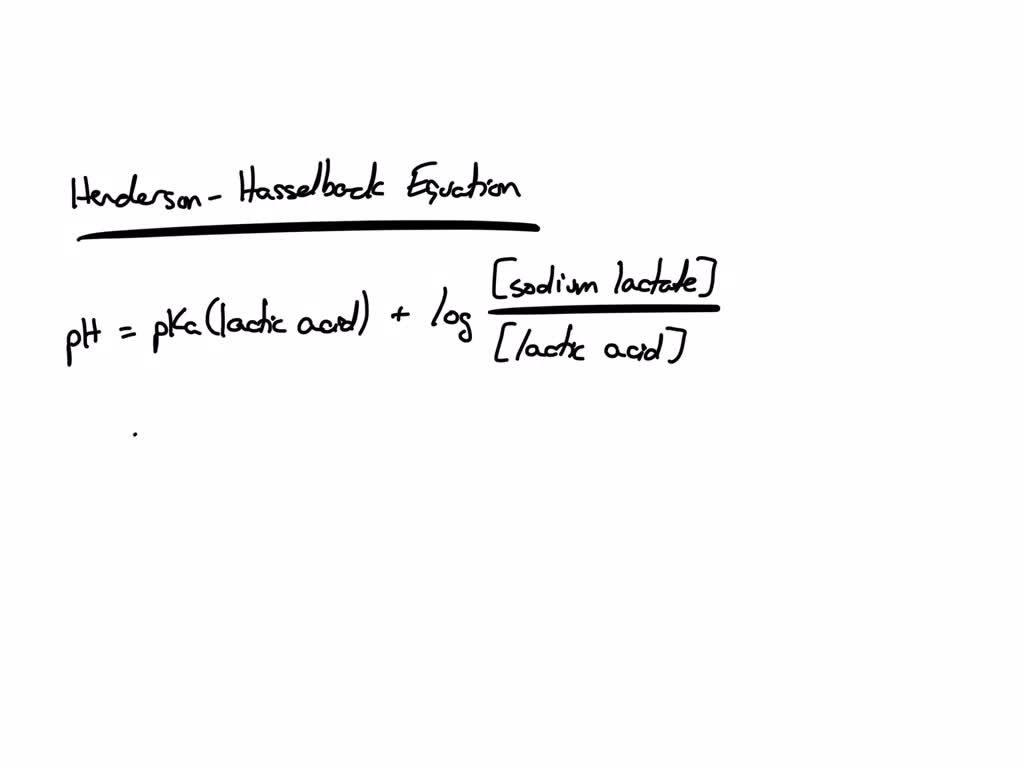 SOLVED What is the pH of a solution that is a mixture of 0.4 M lactic