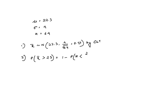7at-alarge-university-the-mean-age-of-students-is-223-years-and-standard-deviation-is-4-years-random-samples-of-64-students-are-drawn-a-what-type-of-distribution-is-the-sampling-distribution-17067