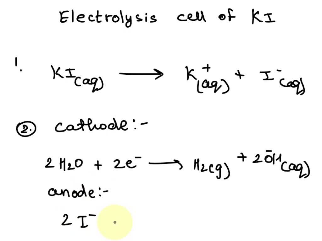 Solved Design An Electrolysis Cell For The Melt Of Potassium Iodide