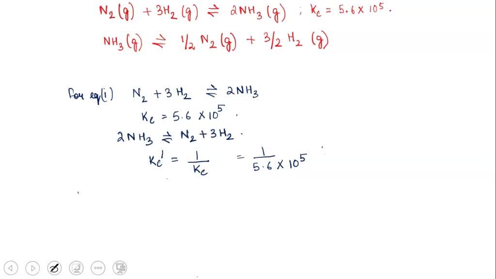 SOLVED: Ammonia (NH3) can be synthesized through the following ...