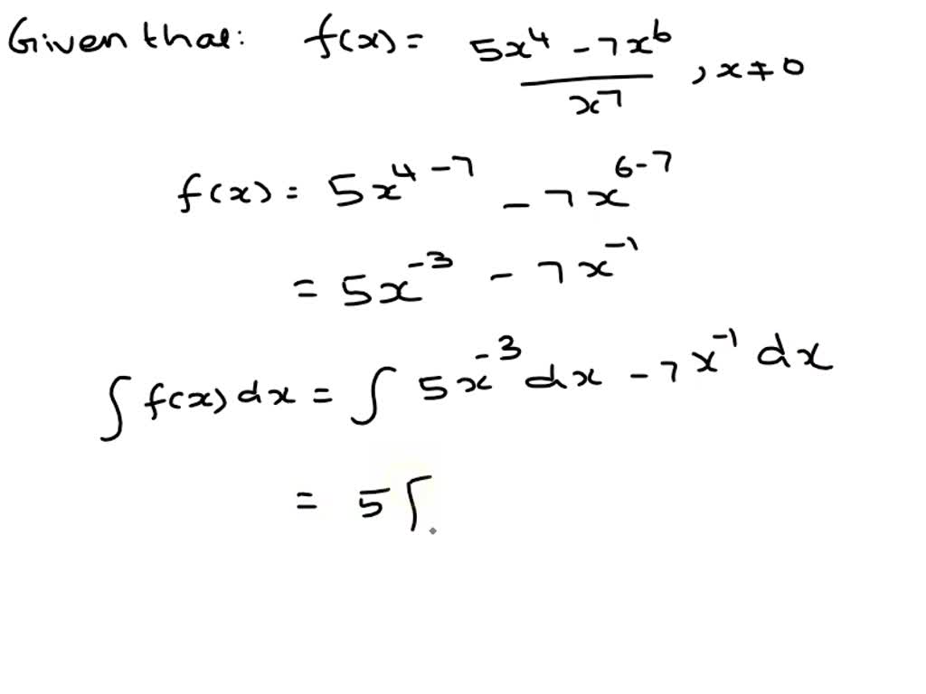 SOLVED: 5 247 .6 Find an antiderivative of in the variable x where x #0 ...