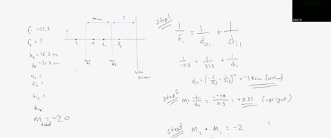 a-diverging-lens-of-focal-length-123-cm-is-placed-400-cm-from-a-converging-lens-of-unknown-focal-length-a-152-cm-tall-erect-object-is-placed-213-cm-in-front-of-the-diverging-lens-which-is-to-18112