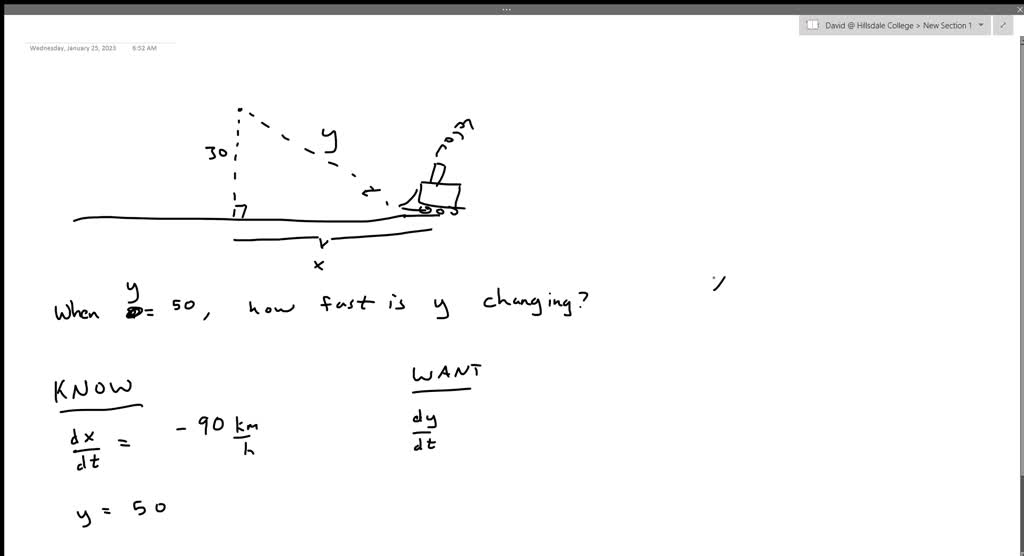 A physics student is standing 30 m from a straight section of a