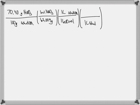 example-17-reagent-grade-nitric-acid-is-7040-hno3-630119-gmol-by-mass-and-its-molarity-is-1600-m-calculate-the-density-molality-and-mole-fraction-of-nitric-acid-in-the-solution