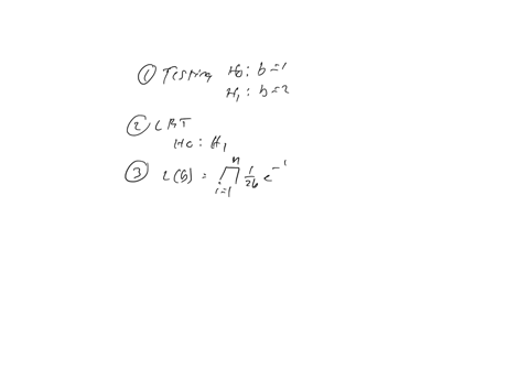 9-let-x_1-x_2-ldots-x_n-be-a-random-sample-drawn-from-distribution-with-pdf-fxfrac12-b-e-frac1bx-x-in-mathbbr-where-b0-is-scale-parameter-the-most-powerful-test-at-level-alpha-for-testing-h_0-b1-again