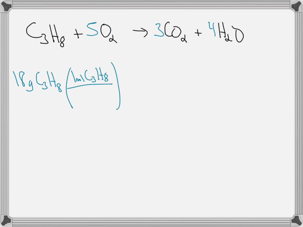 SOLVED: The combustion of propane (C3H8) produces CO2 and H2O: C3H8 (g ...