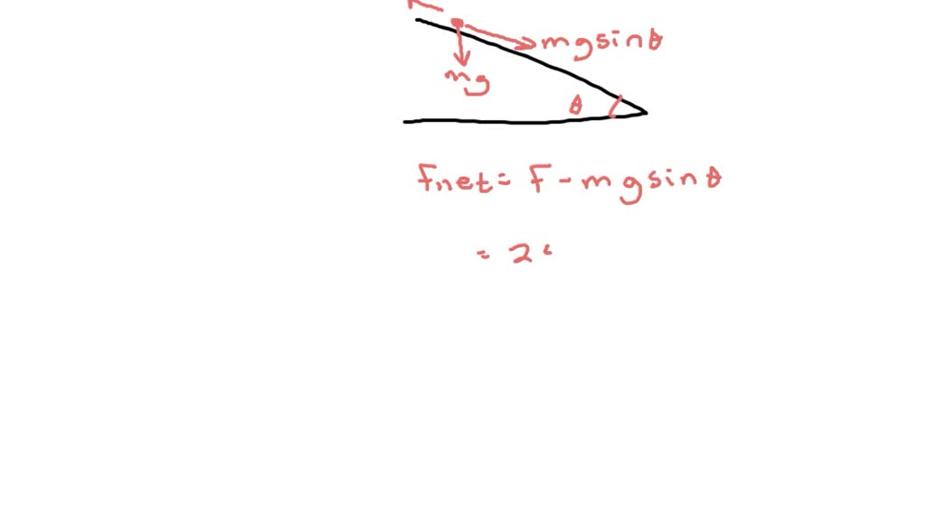 SOLVED A block is pushed up a frictionless 30 degree incline by an applied force. If F= 25 N