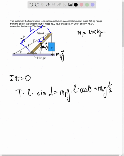 The system in the figure below is in static equilibrium. A...