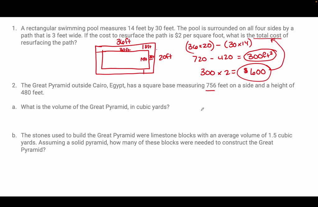 solved-a-rectangular-swimming-pool-measures-14-feet-by-30-feet-the