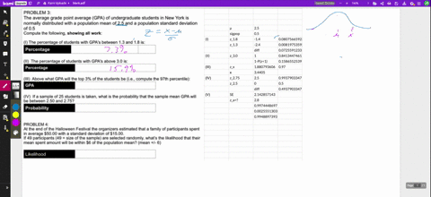 problem-3-the-average-grade-point-average-gpa-of-undergraduate-students-in-new-york-is-normally-distributed-with-population-mean-of-25-and-population-standard-deviation-of-05-compute-the-fol-28406