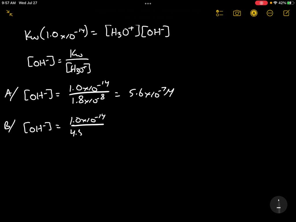 Solved Calculate The Oh Of Each Aqueous Solution With The Following H3o A Baking Soda 1 8