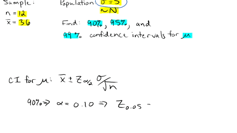 Confidence Interval Answer Format use the sample information x x 43 6 n 13 to calculate the following ...