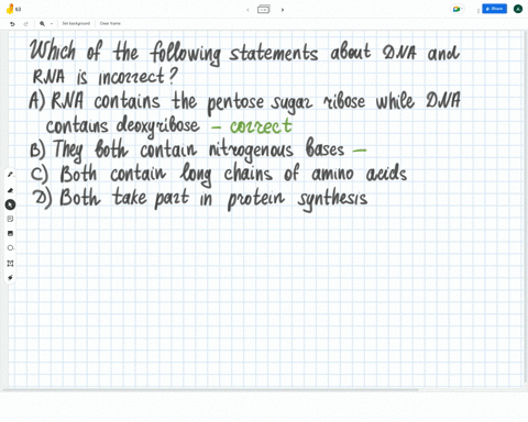 Which row correctly identifies the features of DNA and RNA molecules ...