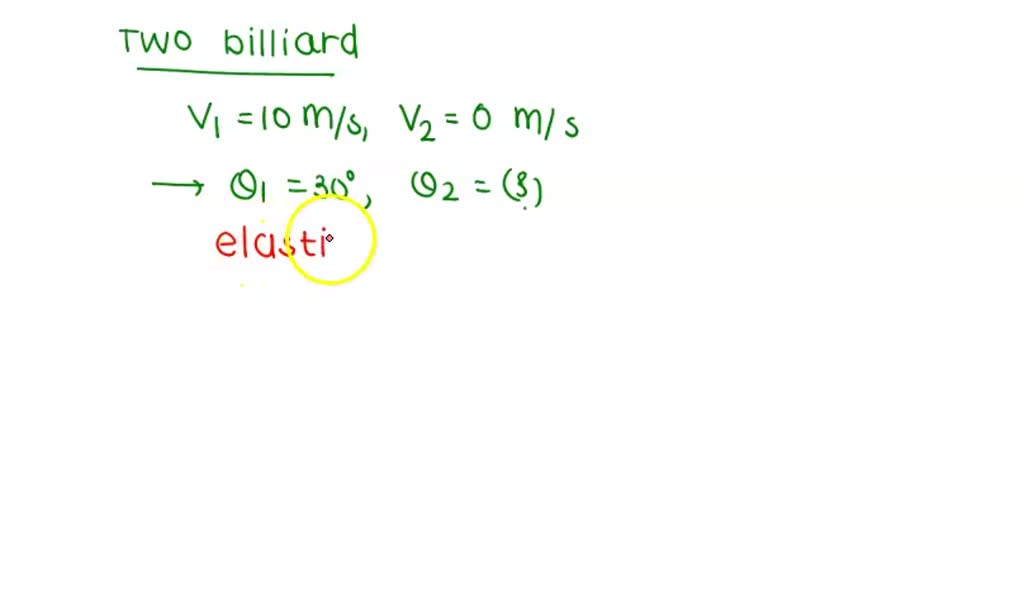 SOLVED Two billiard balls undergo an elastic collision as shown in