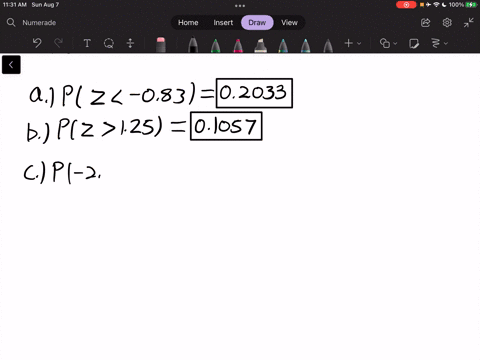 given-a-standard-normal-distribution-find-the-area-under-the-curve-that-lies-a-to-the-left-of-z-83-b-to-the-right-of-z-125-c-between-z-213-and-z-067-d-to-the-left-of-z-136-e-to-the-right-of-88937