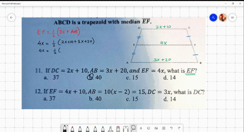 abcd-is-a-trapezoid-with-median-ef-11-ifdc-2x-10ab-3x-20and-ef-4xwhat-is-ef-2-37-40-c15-d-14-12-if-ef-4x-10ab-10x-2-15dc-3xwhat-is-dc-a37-b-40-c15-d-14-66434