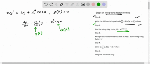 find-the-general-solution-of-the-differential-equation-then-use-the-initial-condition-to-find-the-corresponding-particular-solution-xy-3yx4-cosx-yi-0-the-general-solution-is-y-90061