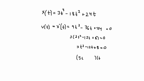 a-particle-moves-along-the-x-axis-so-that-its-position-at-any-time-t-0-is-given-by-xt-3t3-18t224t-at-which-time-t-is-its-average-velocity-zero-76506