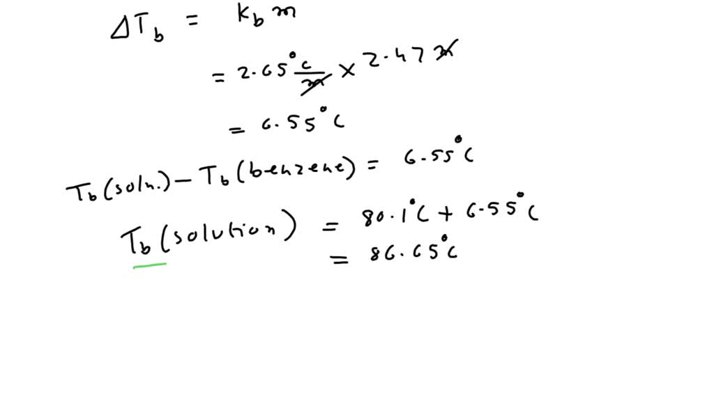 SOLVED What are the boiling point and freezing point of a 2.47 m