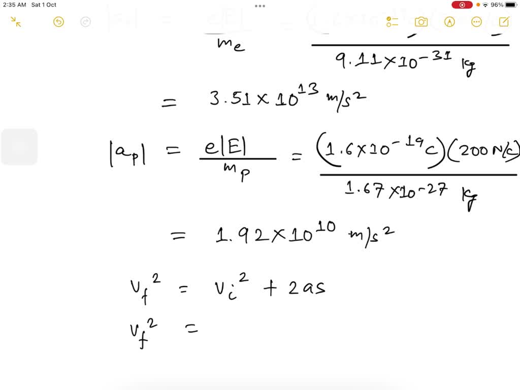 SOLVED: An Electron And A Proton, Each Starting From Rest, Are ...